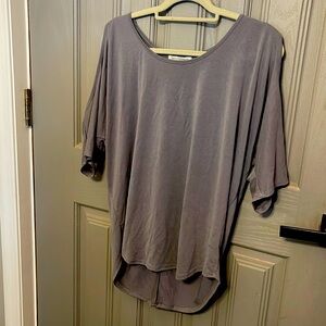 Beautiful grey cut out shoulder shirt